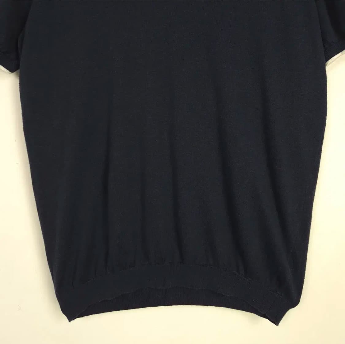 (100-105) 마시모두띠 반팔 니트 카라 네이비 상품이미지4