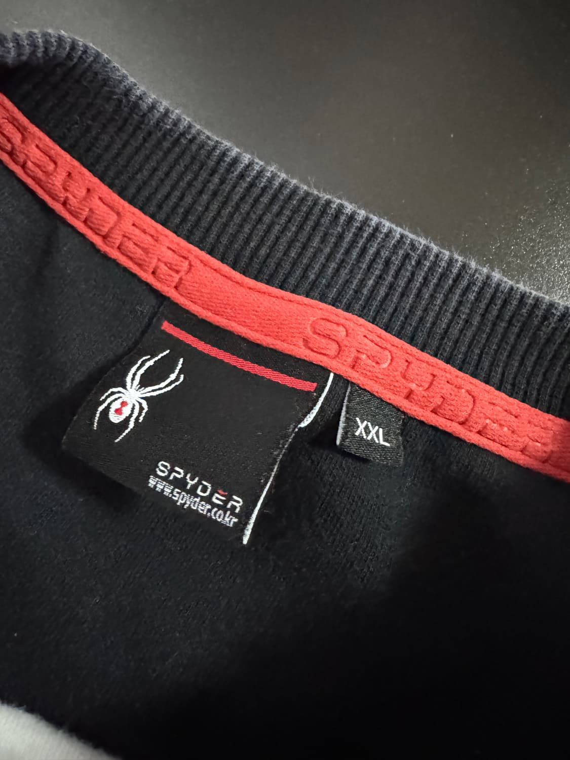 스파이더 화이트 컬러 블록 스웻 맨투맨 XL 상품이미지3