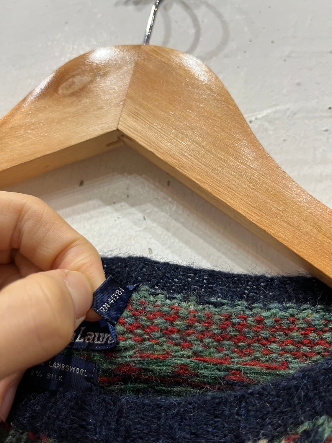 폴로랄프로렌 페어아일 램스울 실크 니트 스웨터 XL 상품이미지7