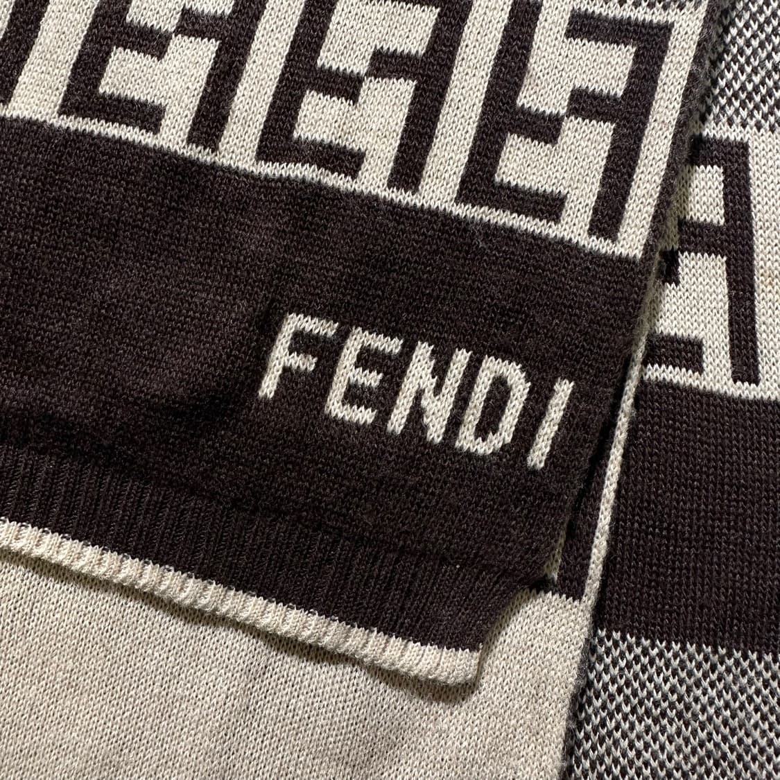 펜디 100% 캐시미어 주카패턴 배색 머플러 목도리 상품이미지4