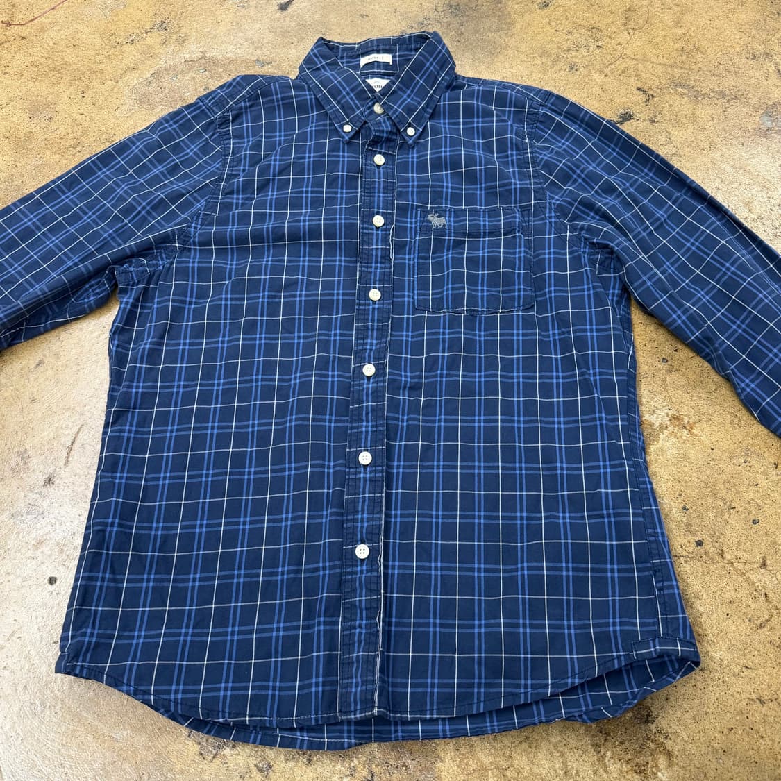 아베크롬비 블루 체크 셔츠 상품이미지3