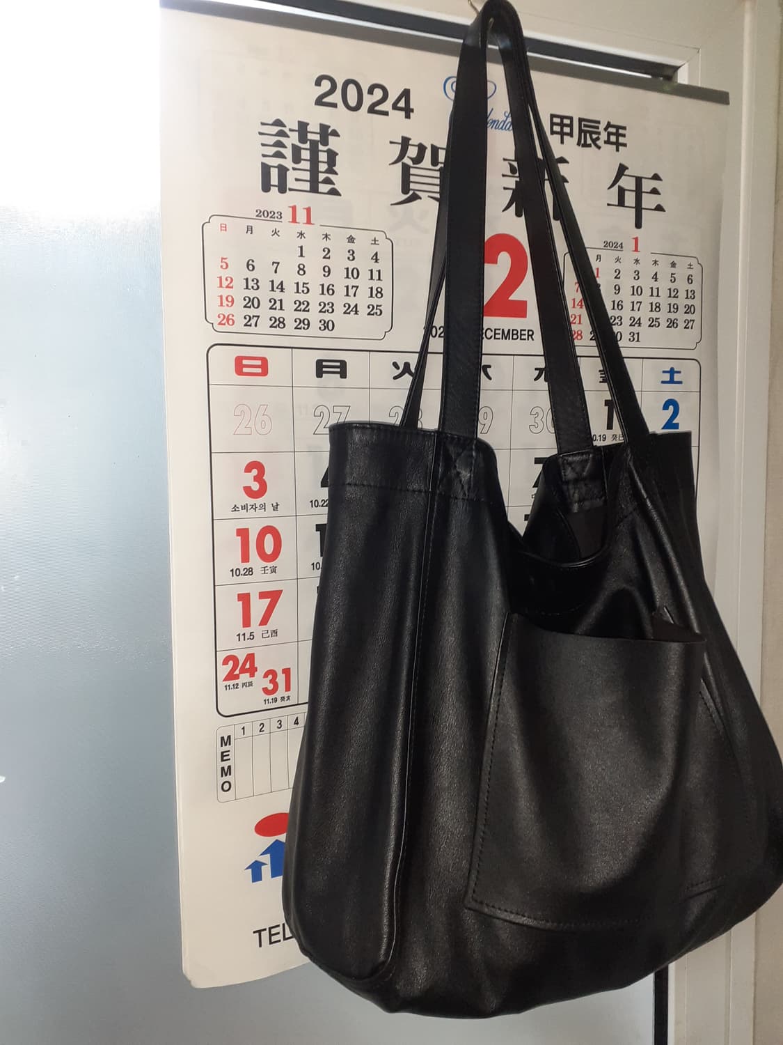 Lindenisenough 레더 토트백 블랙 상품이미지2