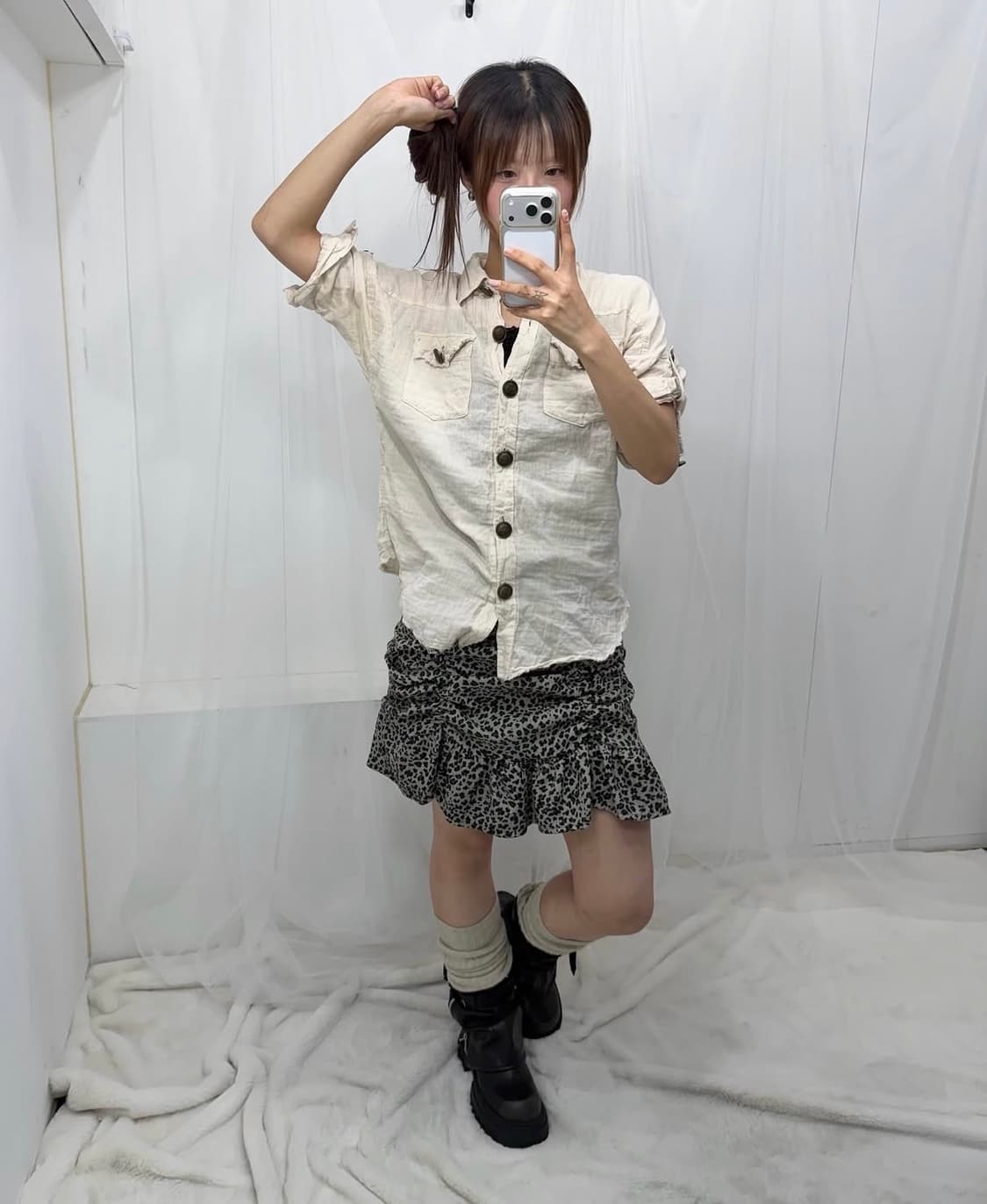 𖤐베이지 호피 온나 코디 set𖤐  상품이미지1