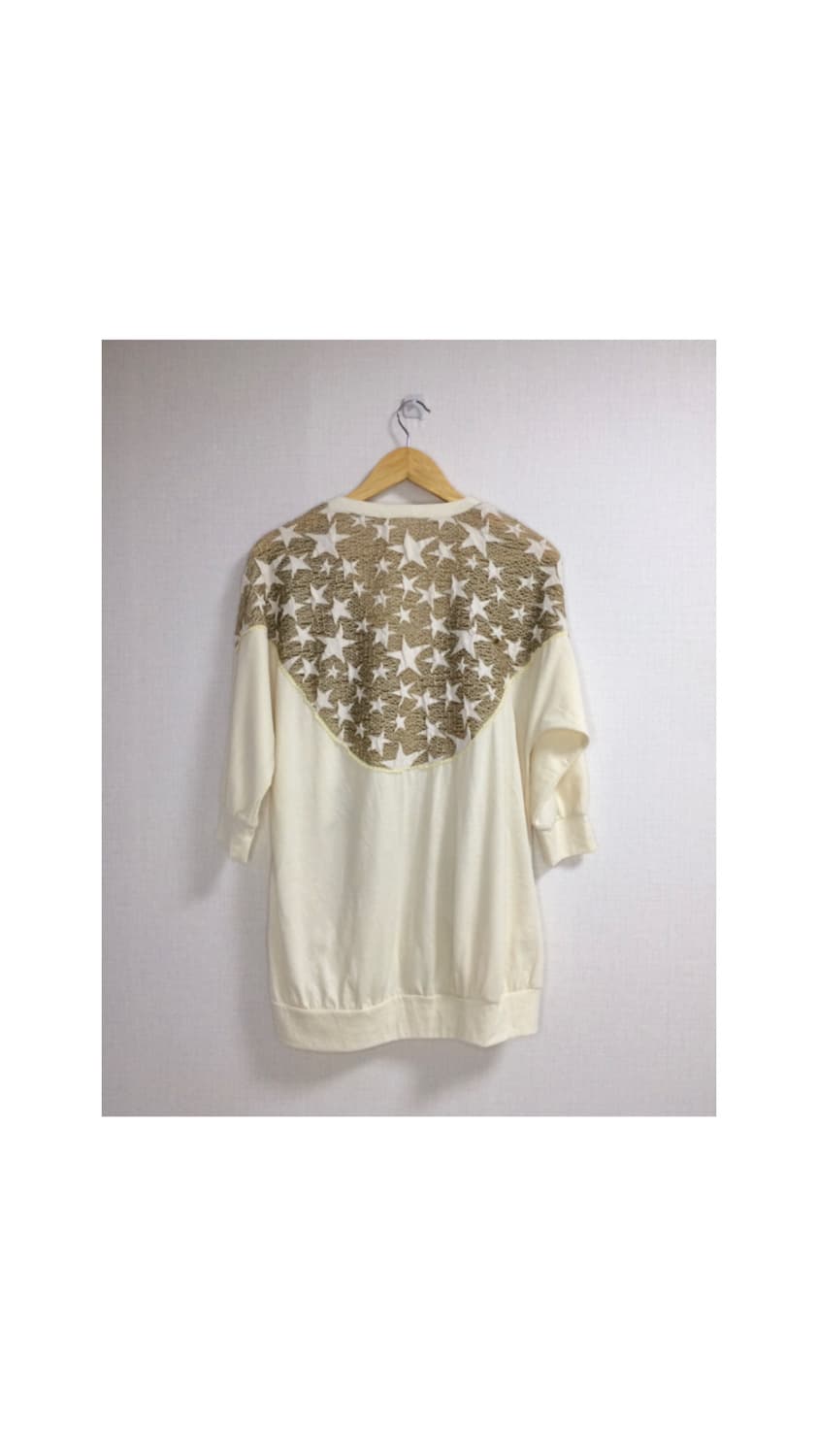 Scolar 스칼라 베이지 별 무늬 7부소매 가디건 상품이미지5