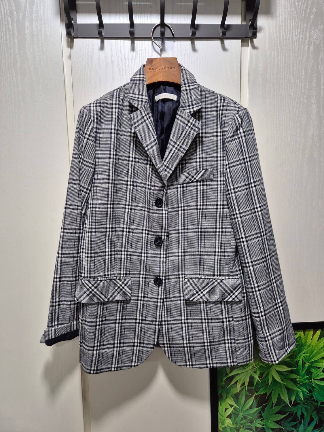 빈티지 체크 패턴 자켓 상품이미지1
