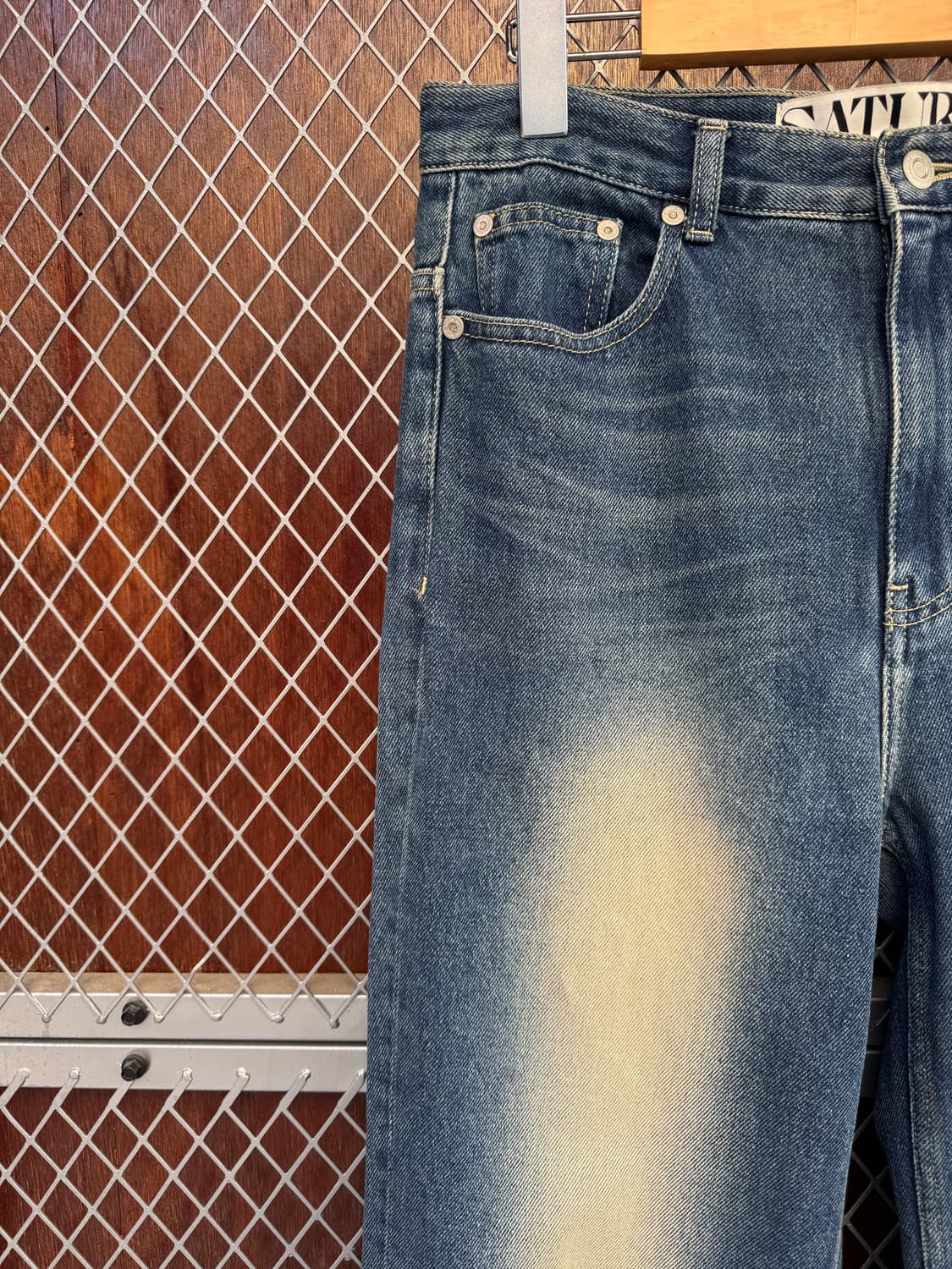 SATUR 세터 빈티지 워싱 와이드 데님 팬츠 M 상품이미지3