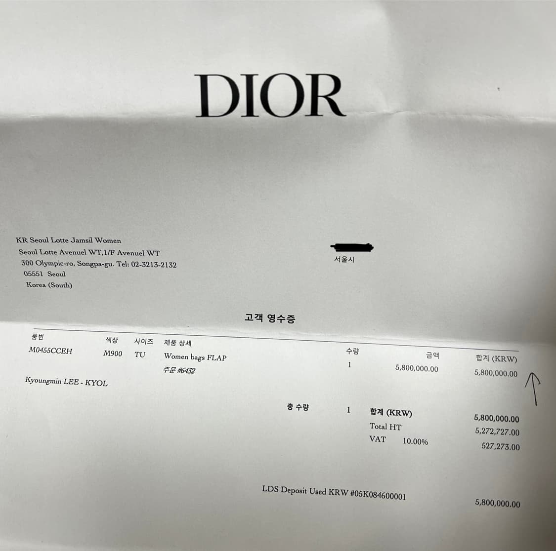 (잠실 롯데백화점 구매) 디올 새들백 상품이미지5