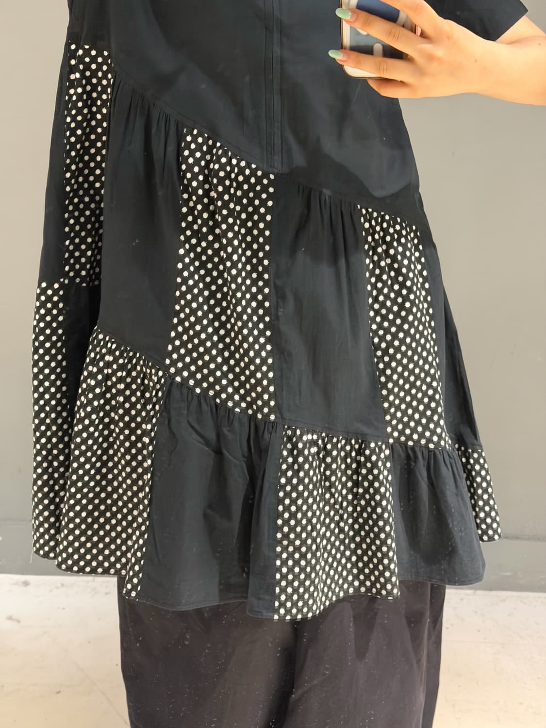 diagonal dot pattern point one-piece 상품이미지4