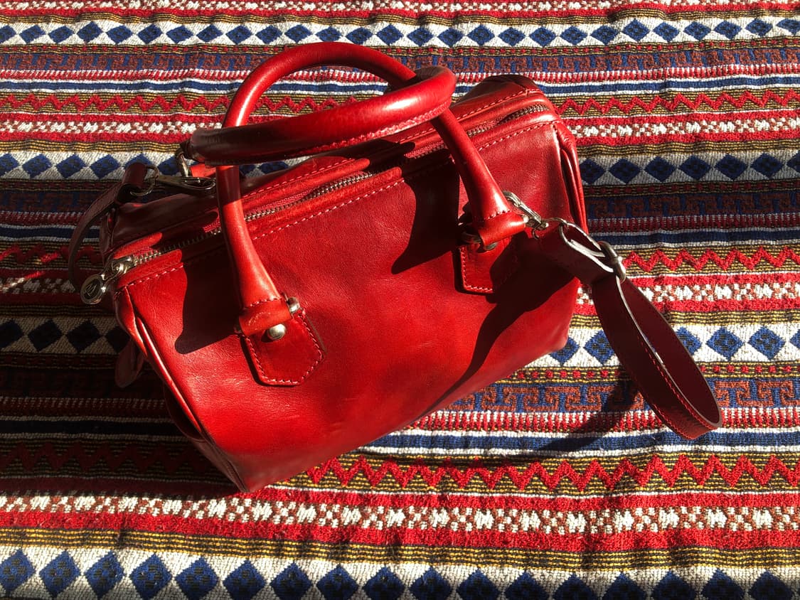 빈티지 이탈리아 레드 미니 보스턴백 상품이미지10