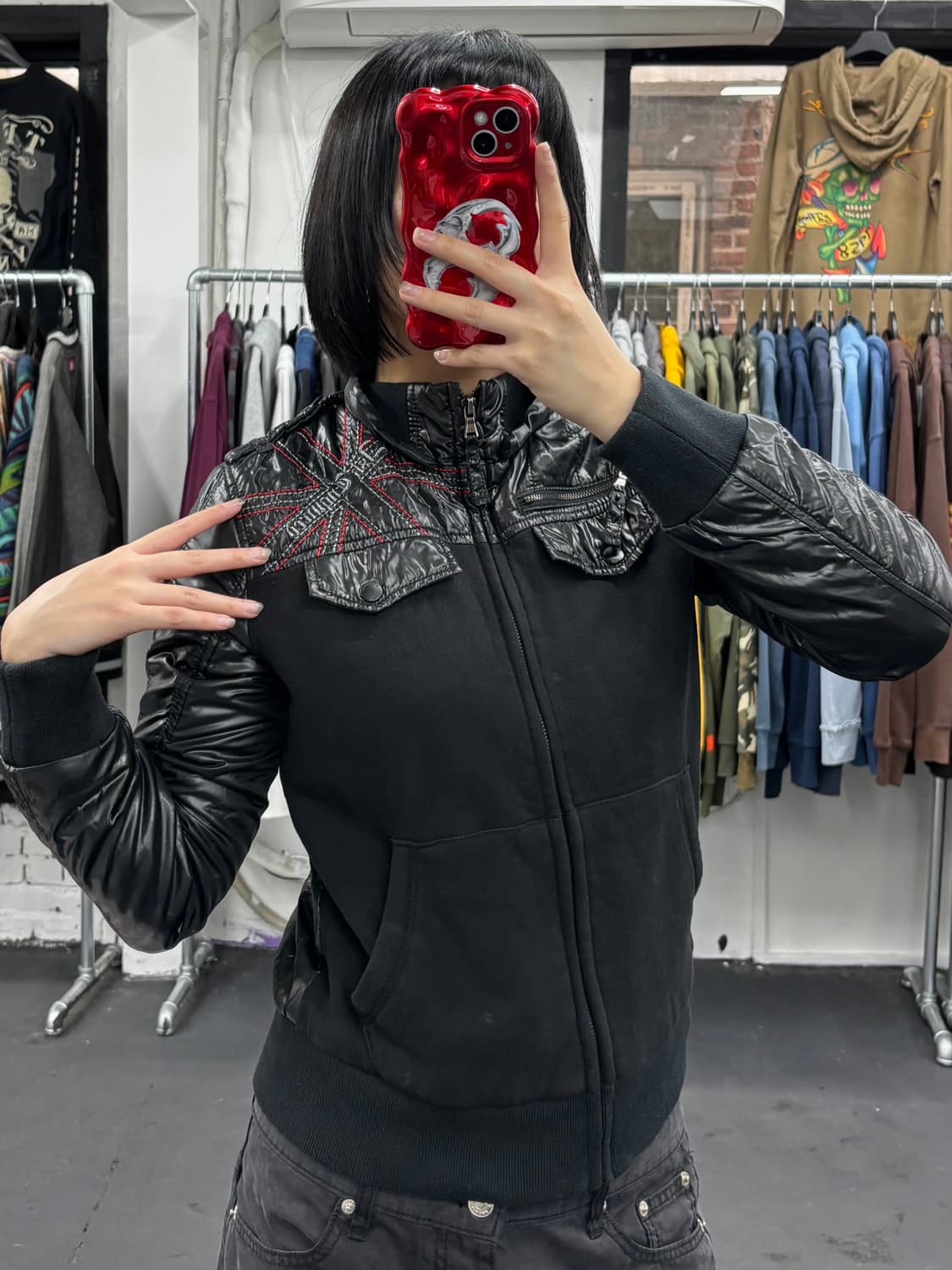 ASK Y2K 글로시 후드집업 상품이미지1