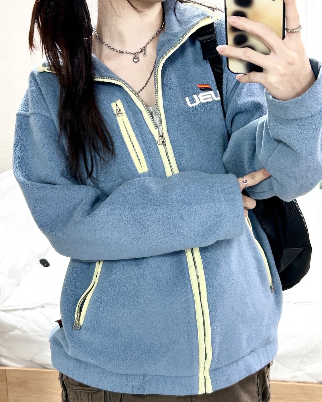 후부 빅로고 하늘 플리스 집업 상품이미지3