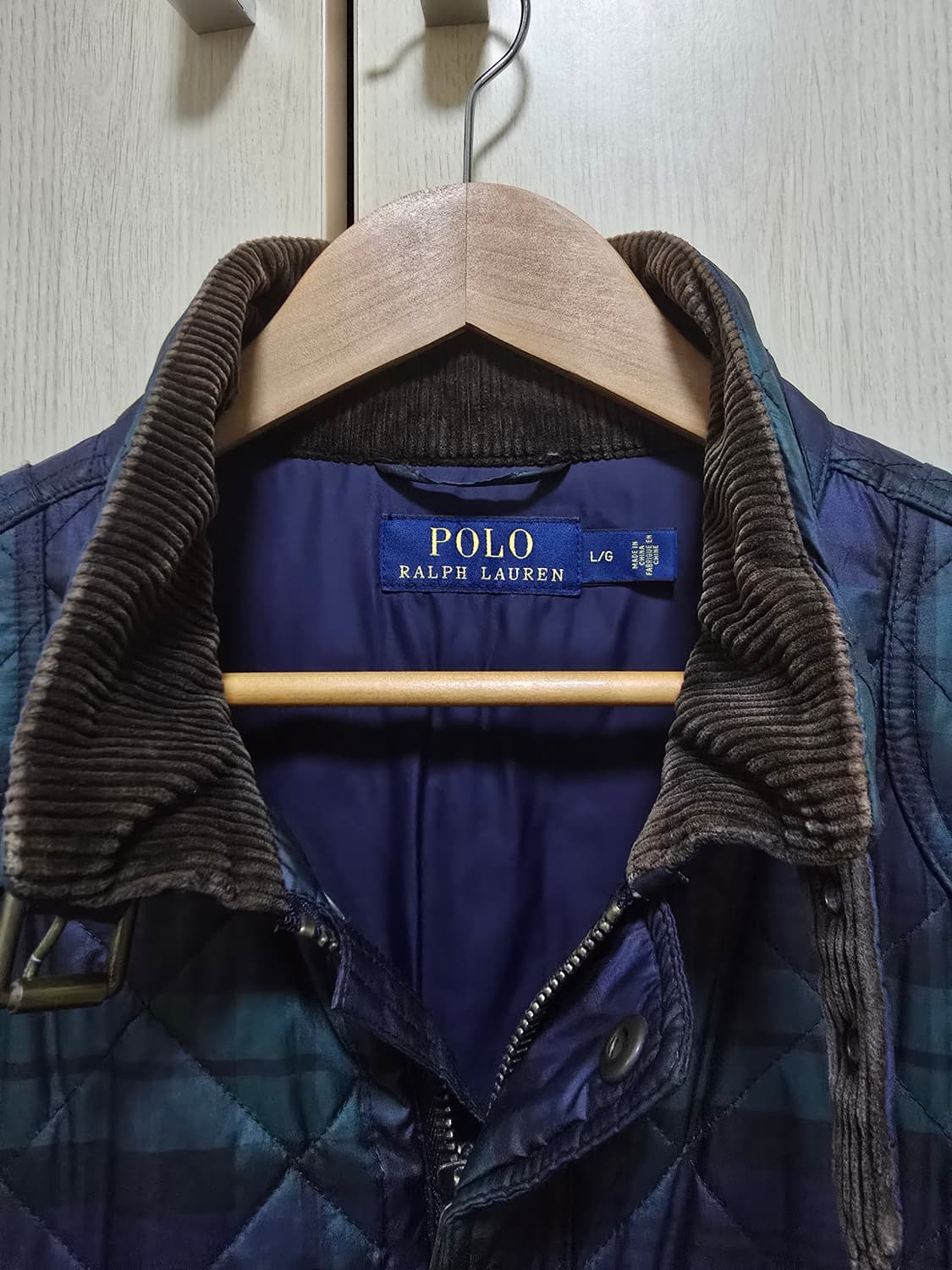 폴로 랄프로렌 바이커 퀼팅 자켓 L 블랙워치 (블랙와치) 상품이미지3