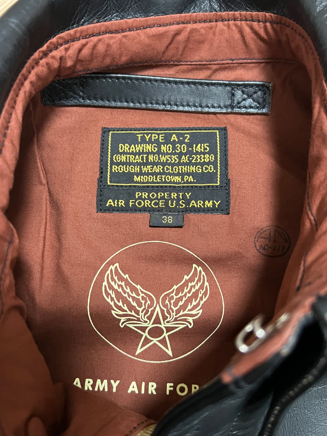 아카펠라클로딩 Lot.431 Type A-2자켓 스티어하이드 차심가죽 상품이미지3