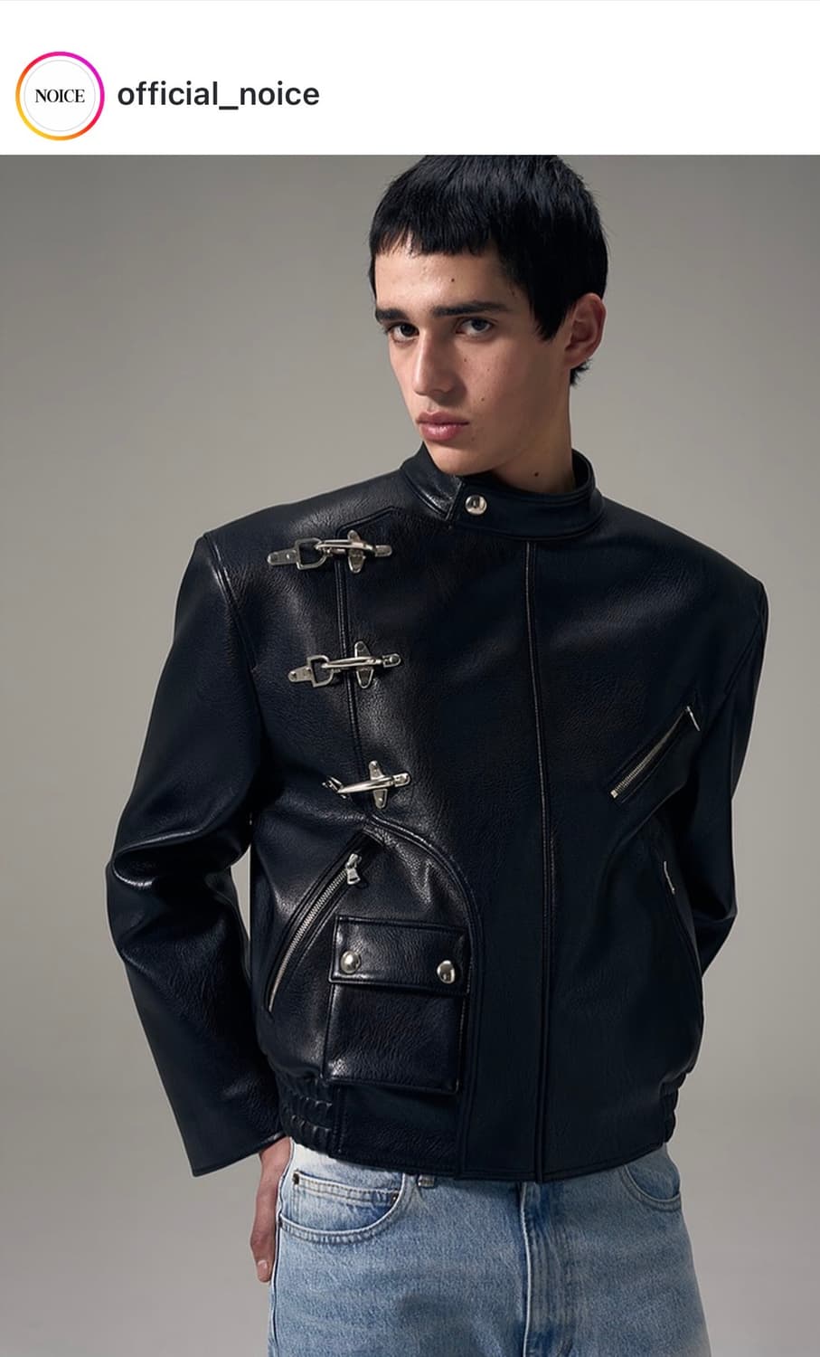 노이스 레더 바이커자켓 새상품 L 상품이미지1