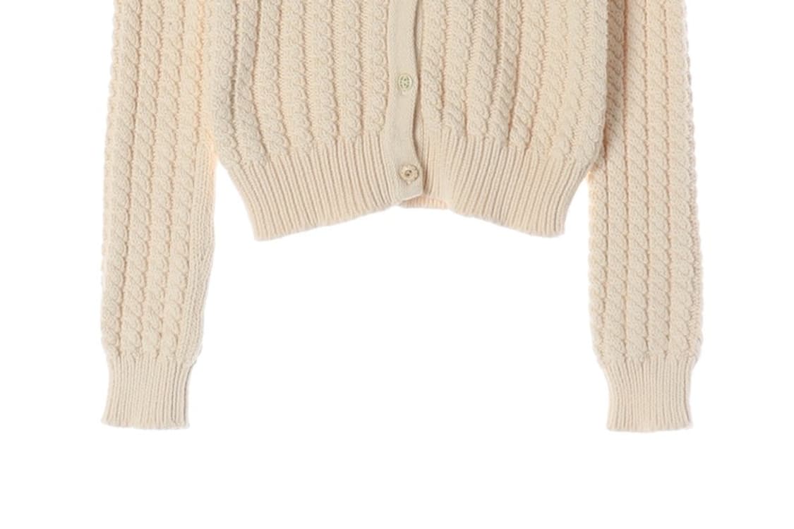 랄프로렌 크림 꽈배기 후드 가디건 XL 상품이미지5