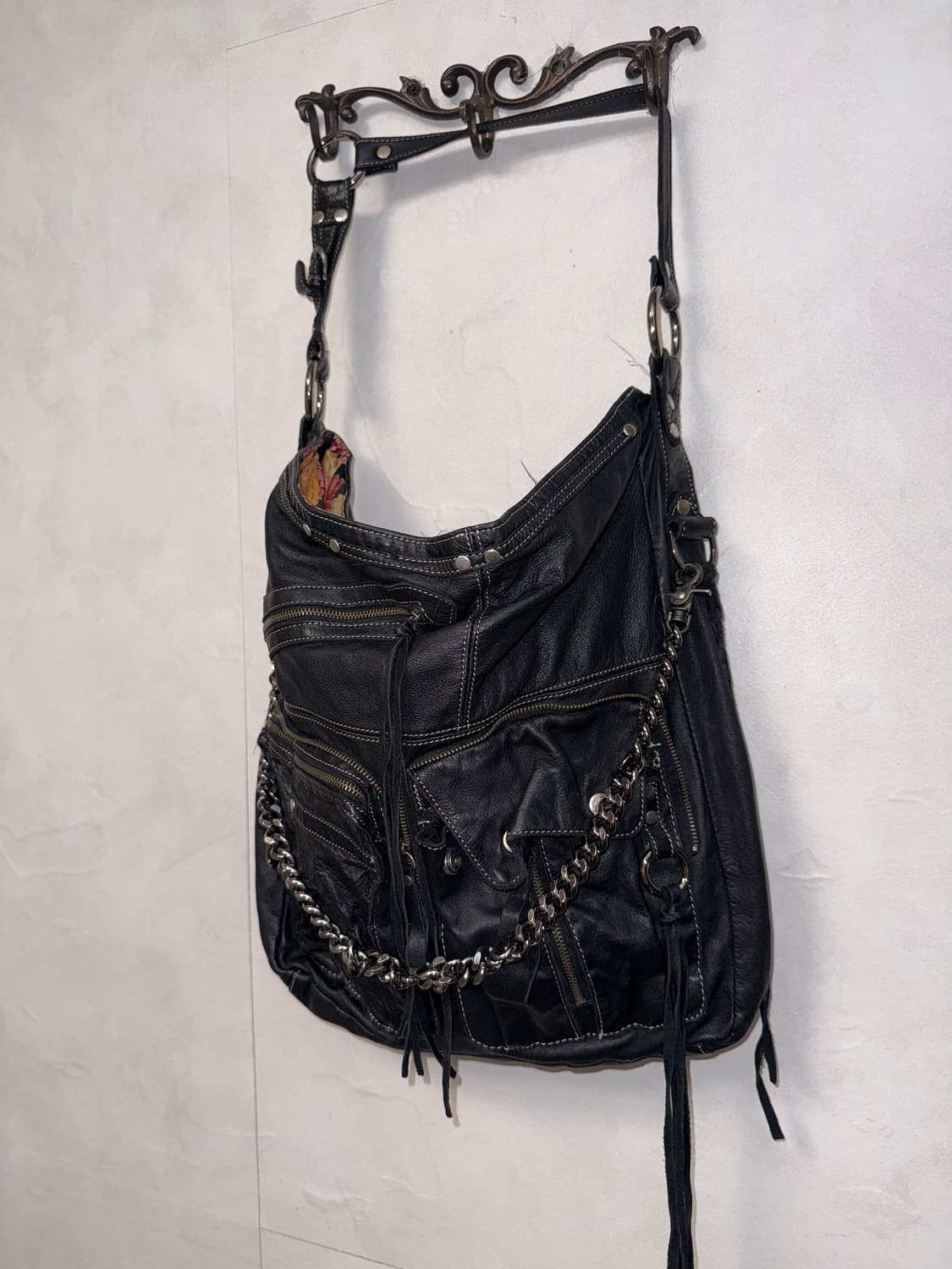 TANKUS black pig skin chain zipper 숄더백 상품이미지3