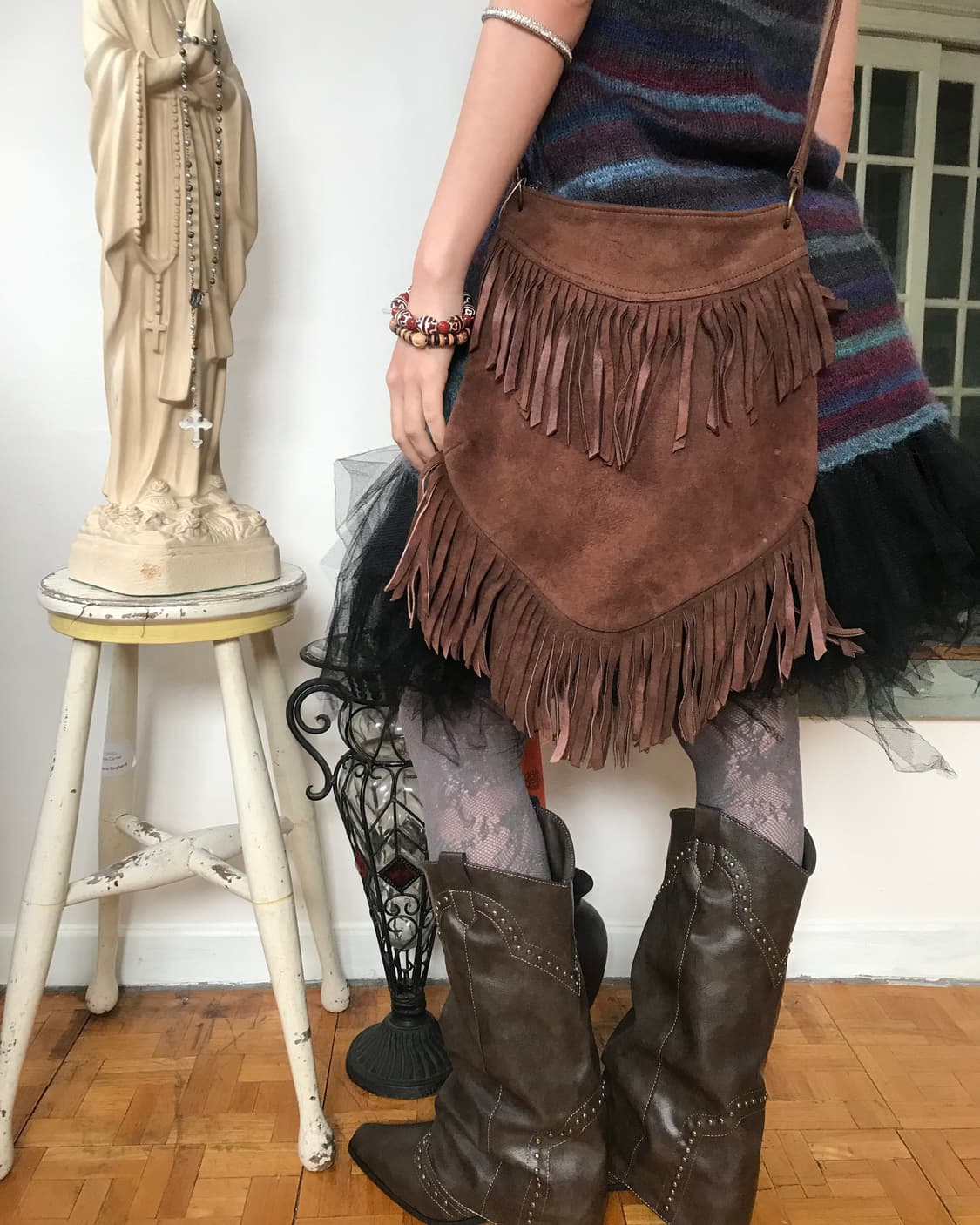 vintage fringe brown bag 상품이미지2