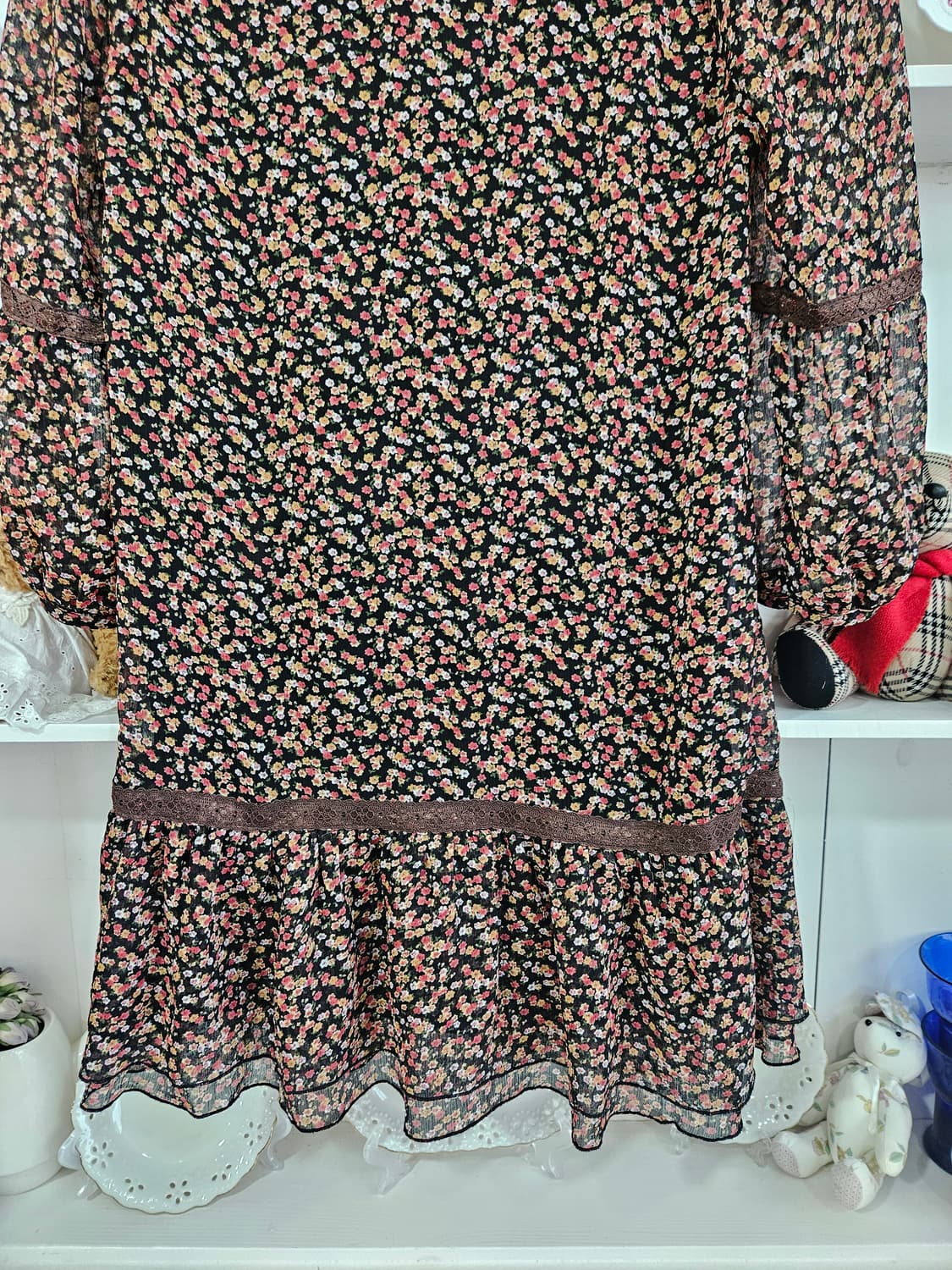 Axes Femme(엑시즈팜) 초코 플라워 쉬폰 원피스 상품이미지5