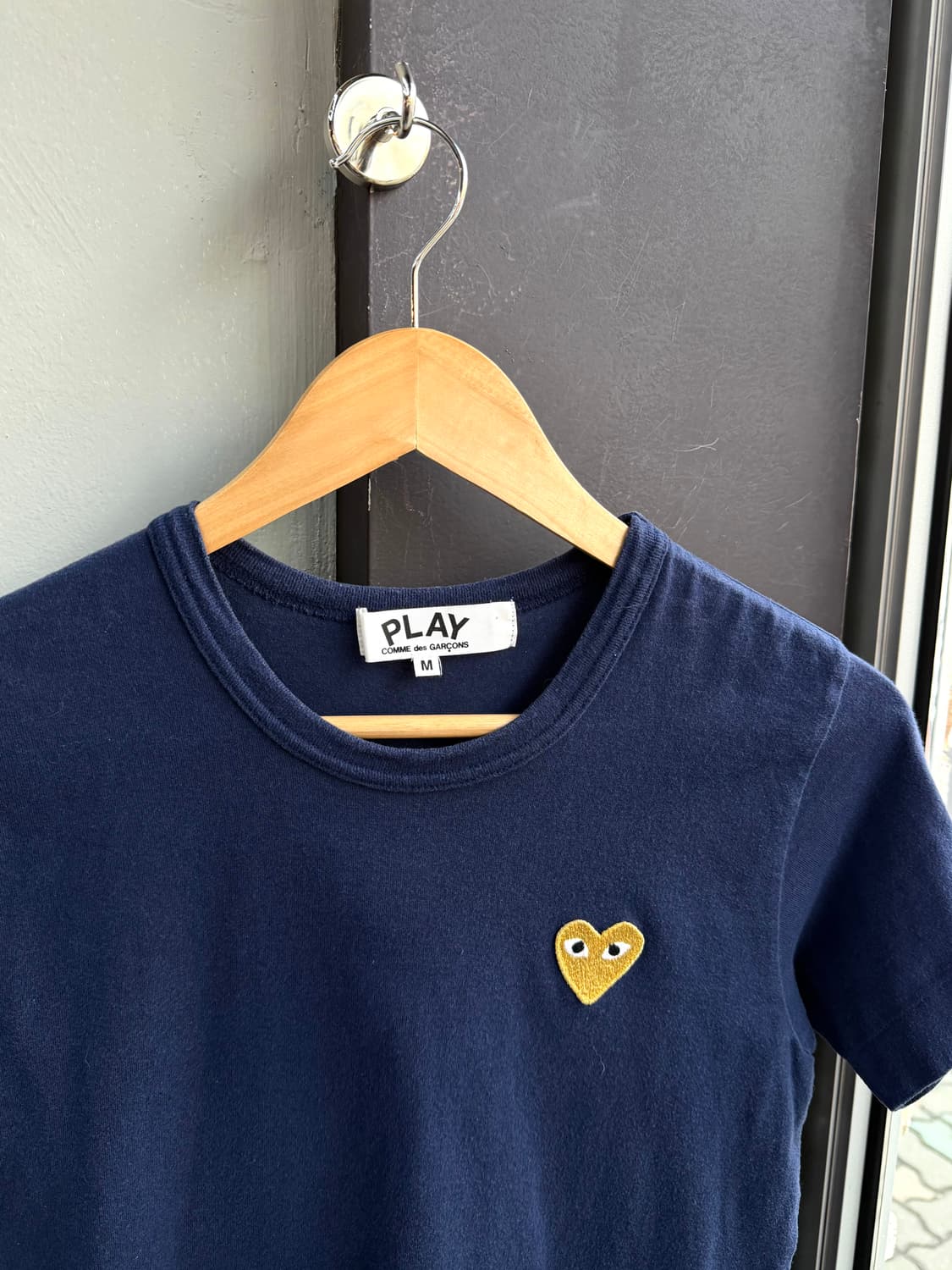 M/ 꼼데가르송 플레이 하트 로고 라운드 반팔 상품이미지3