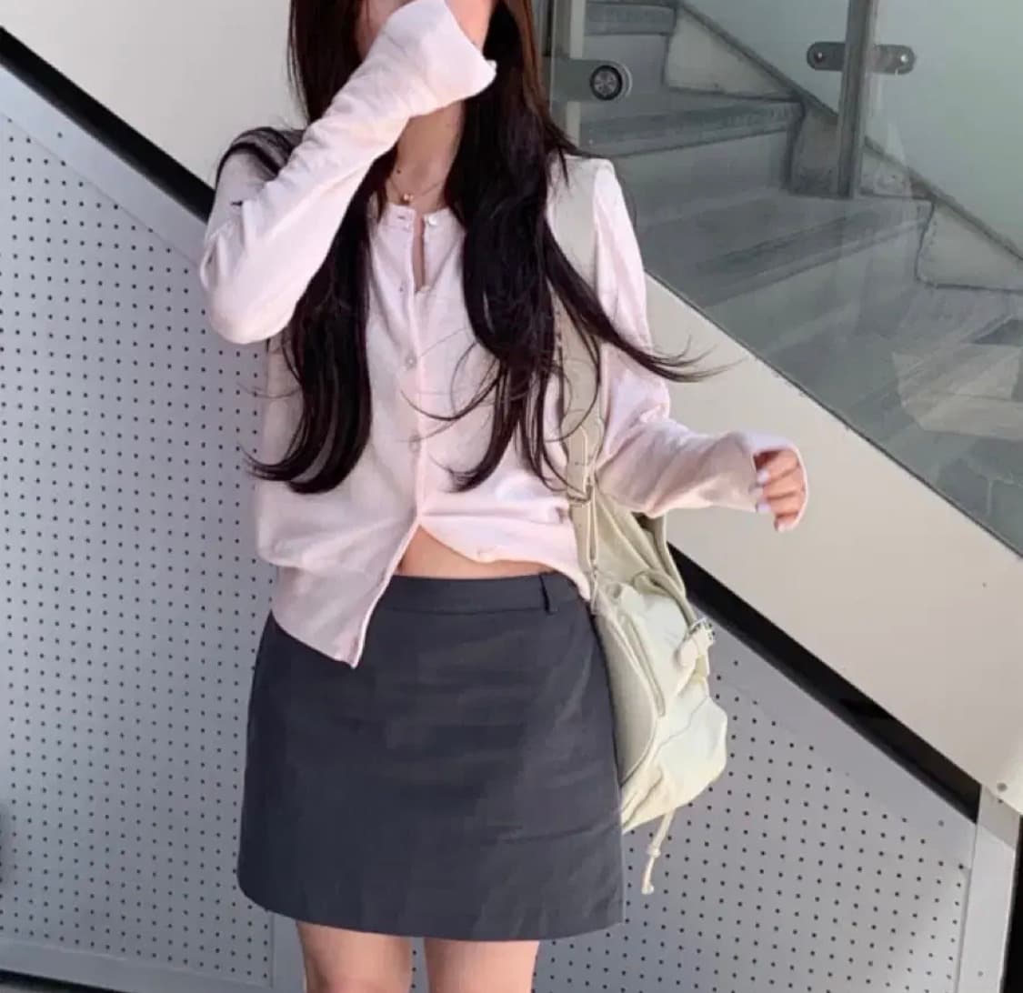 [미사용 신품] oinii pure cardigan 가디건 연핑크 상품이미지2