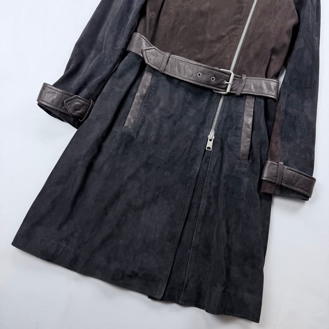 올세인츠 고트레더 스웨이드&램스킨 레더 코트 상품이미지3