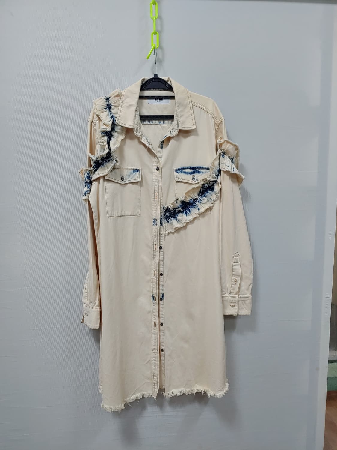 MSGM 롱 셔츠 원피스 데님 오버핏 여성 상품이미지1