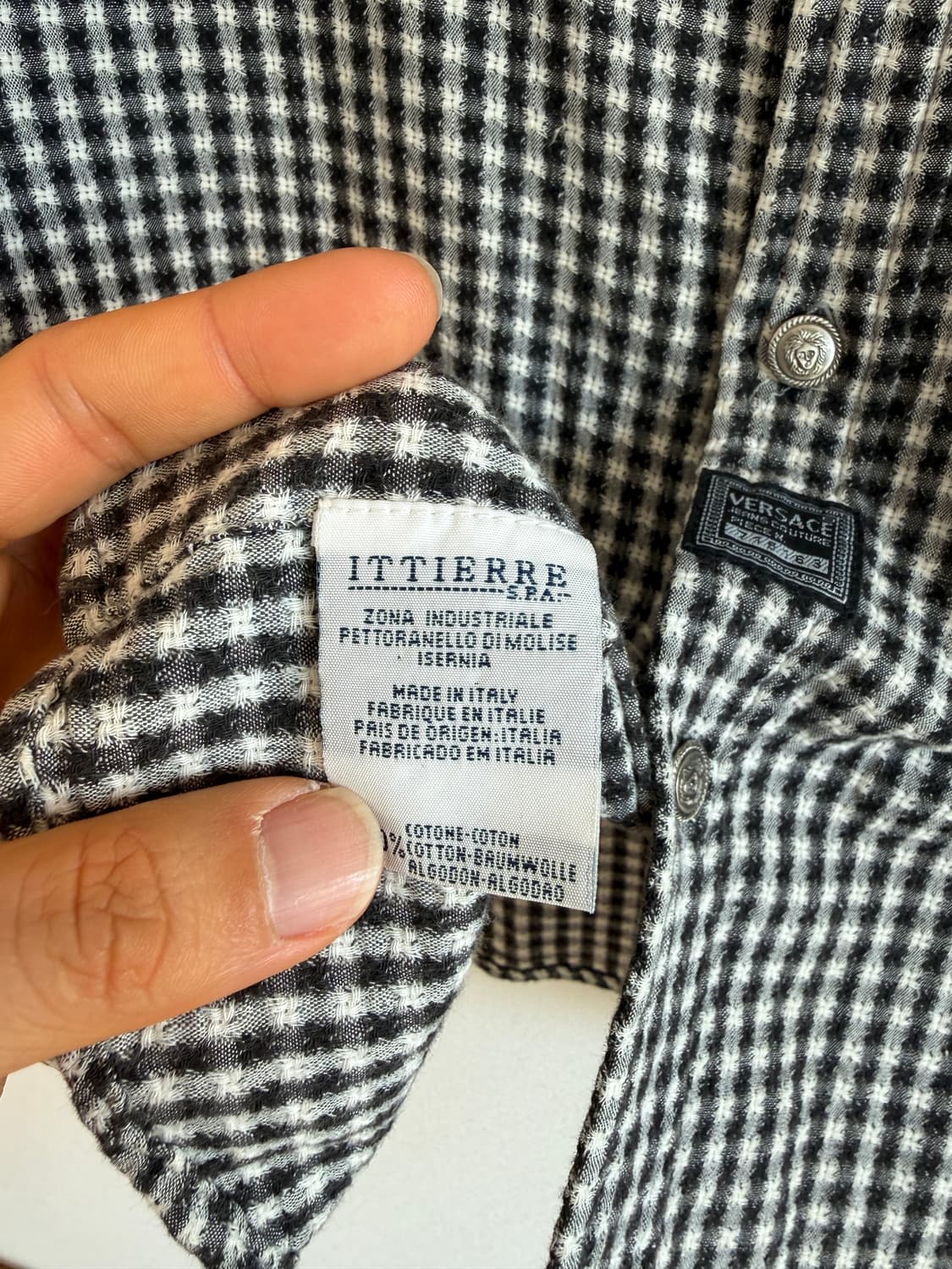 올드 베르사체 진스(VERSACE JEANS) 깅엄 체크셔츠(ITALY) 상품이미지7