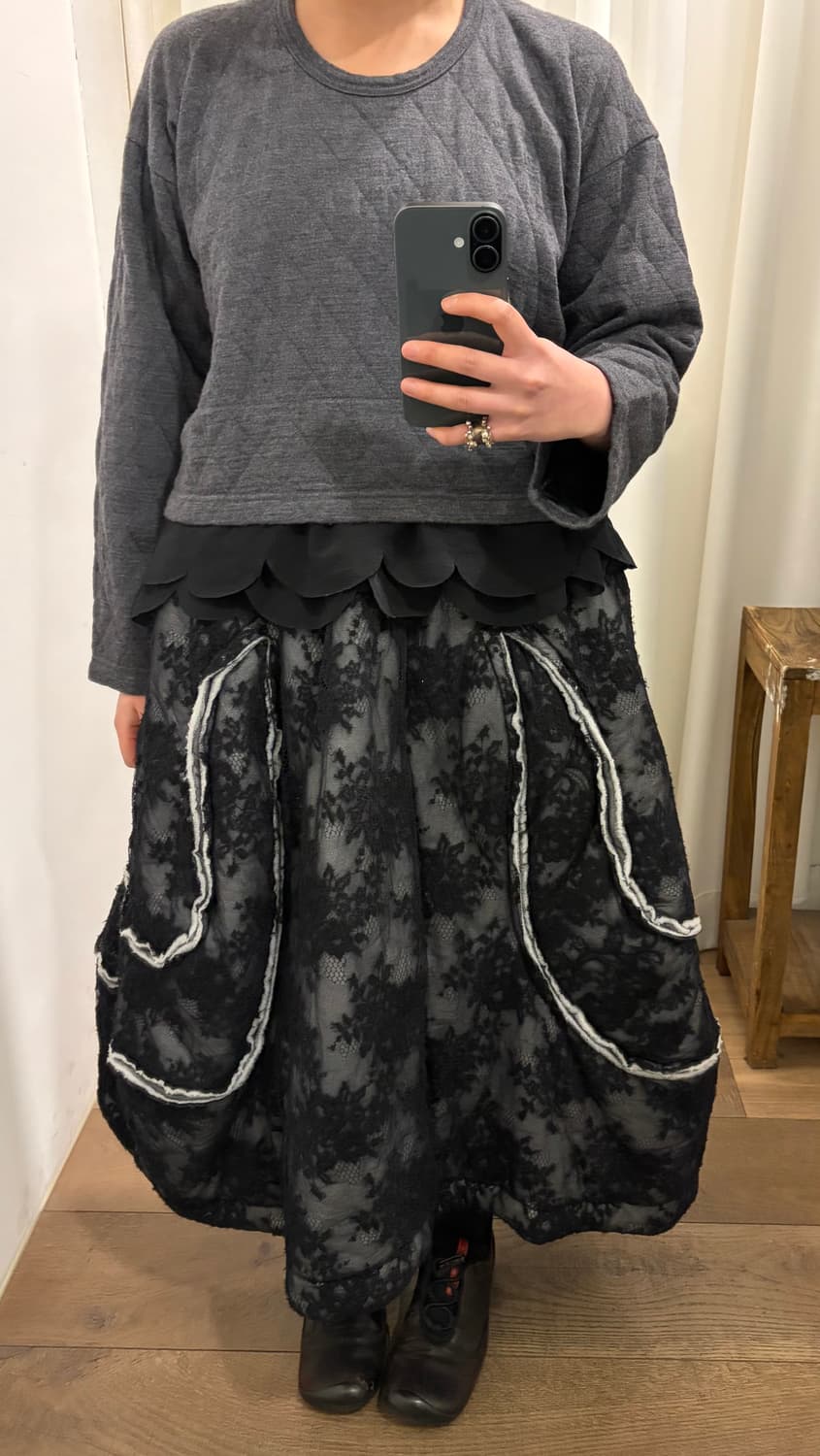 Scalloped Hem Docking Quilted Blouse 상품이미지3