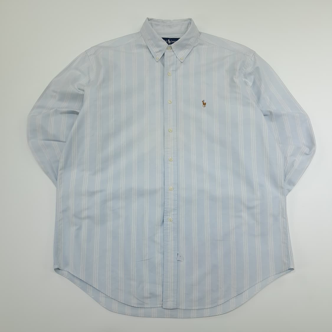 CN886 XL 폴로 랄프로렌 스카이블루 스트라이프 긴팔 셔츠 남방 상품이미지1