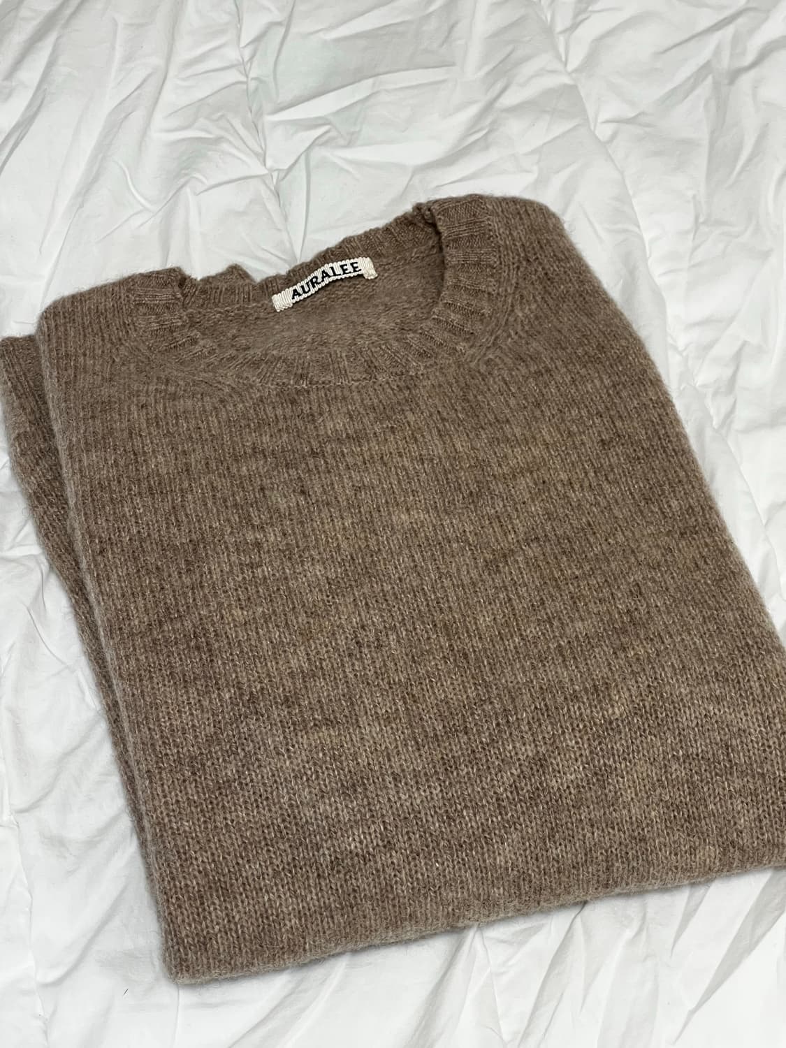 오라리 24AW 셰틀랜드 울 캐시미어 니트 P/O 5사이즈 탑베이지 상품이미지2