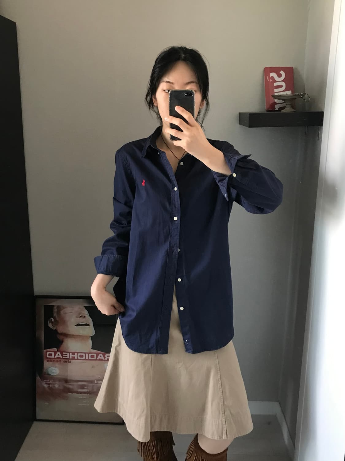 폴로 랄프로렌 포니 로고 네이비 셔츠 상품이미지4