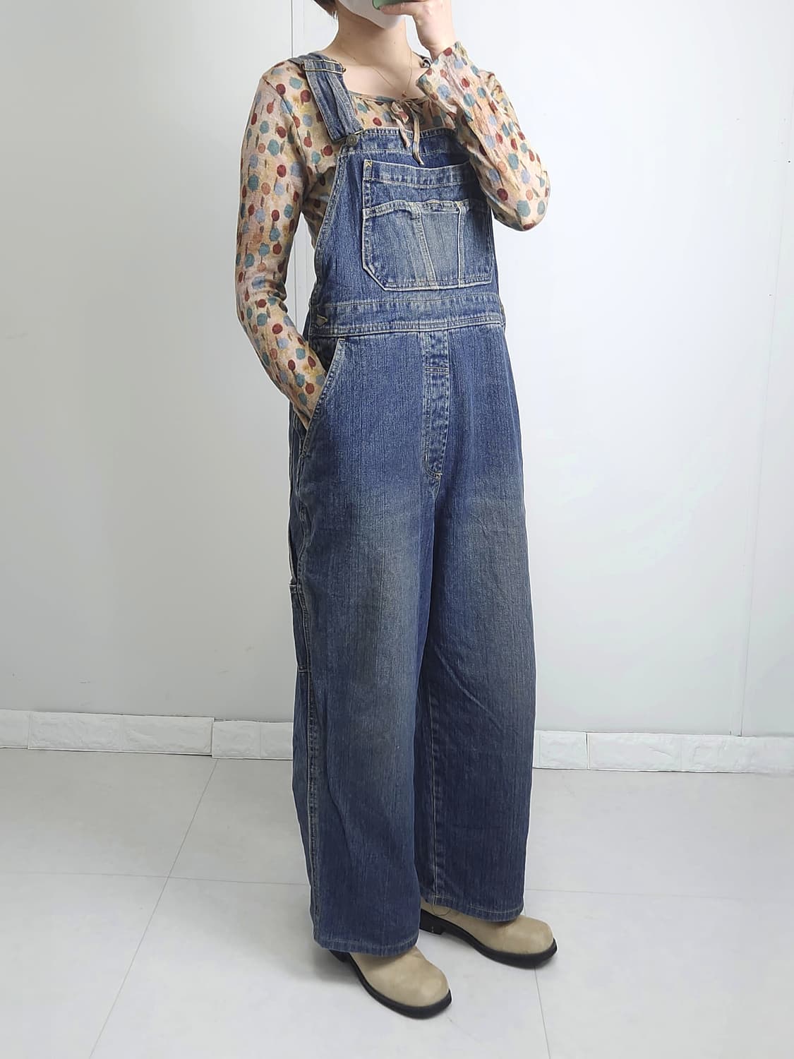 와이드 데님 오버롤 상품이미지3