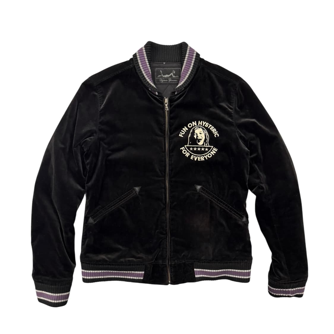 히스테릭글래머 벨벳 수베니어 자켓 블랙 상품이미지1