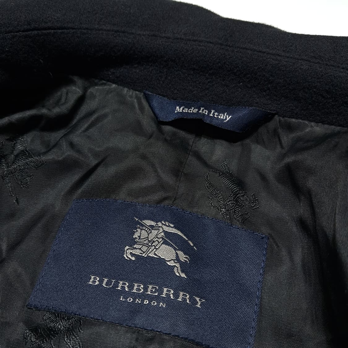 CL228 XL 버버리 00s 이태리판 램스울캐시미어 싱글 네이비 코트 상품이미지4