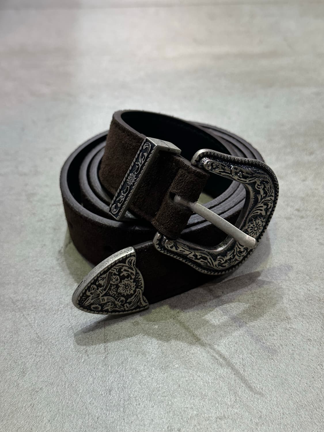 Suede western belt - 스웨이드 웨스턴 벨트 BR 상품이미지4