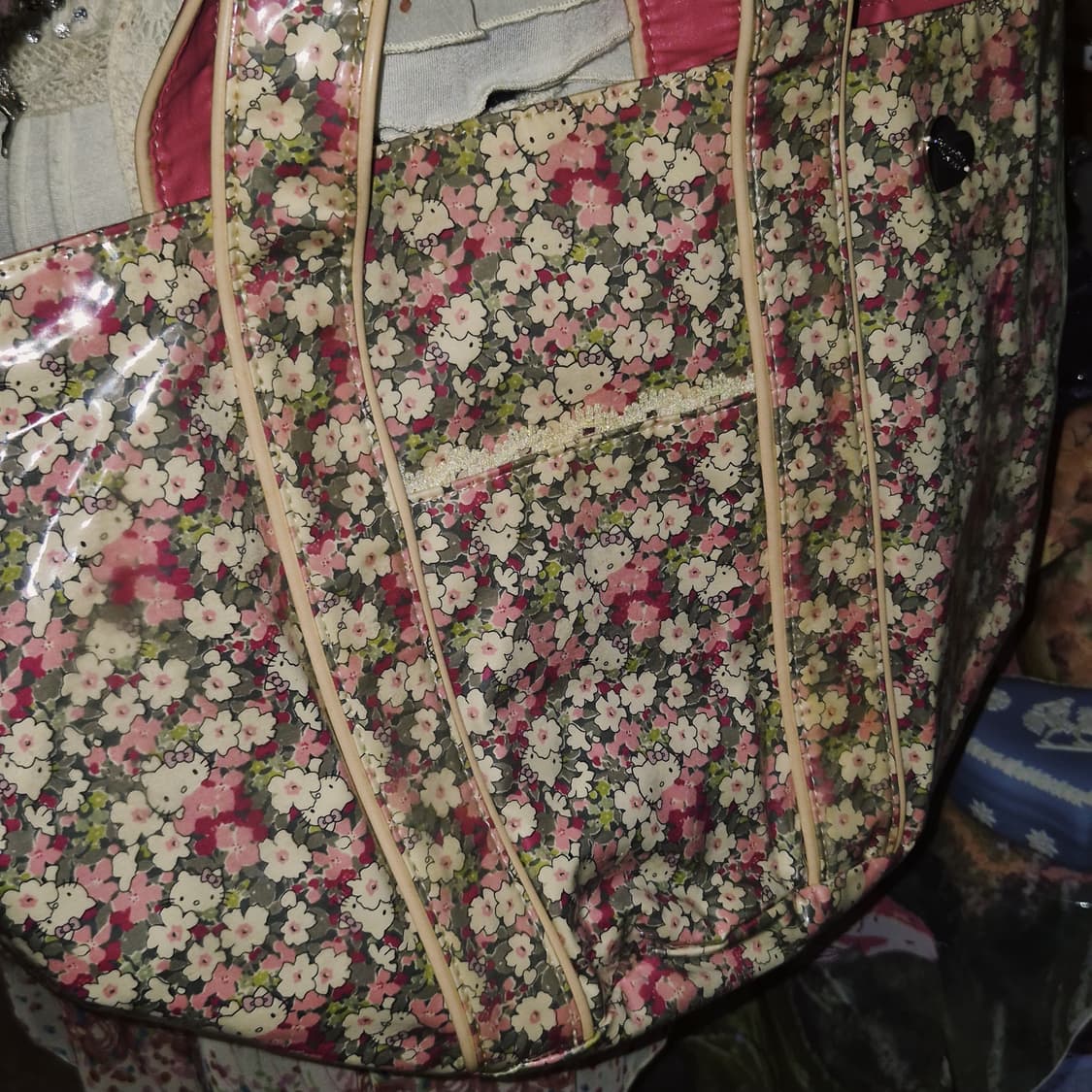 10s 키티 사만사타바사 플로랄 pvc 쇼퍼백 상품이미지6