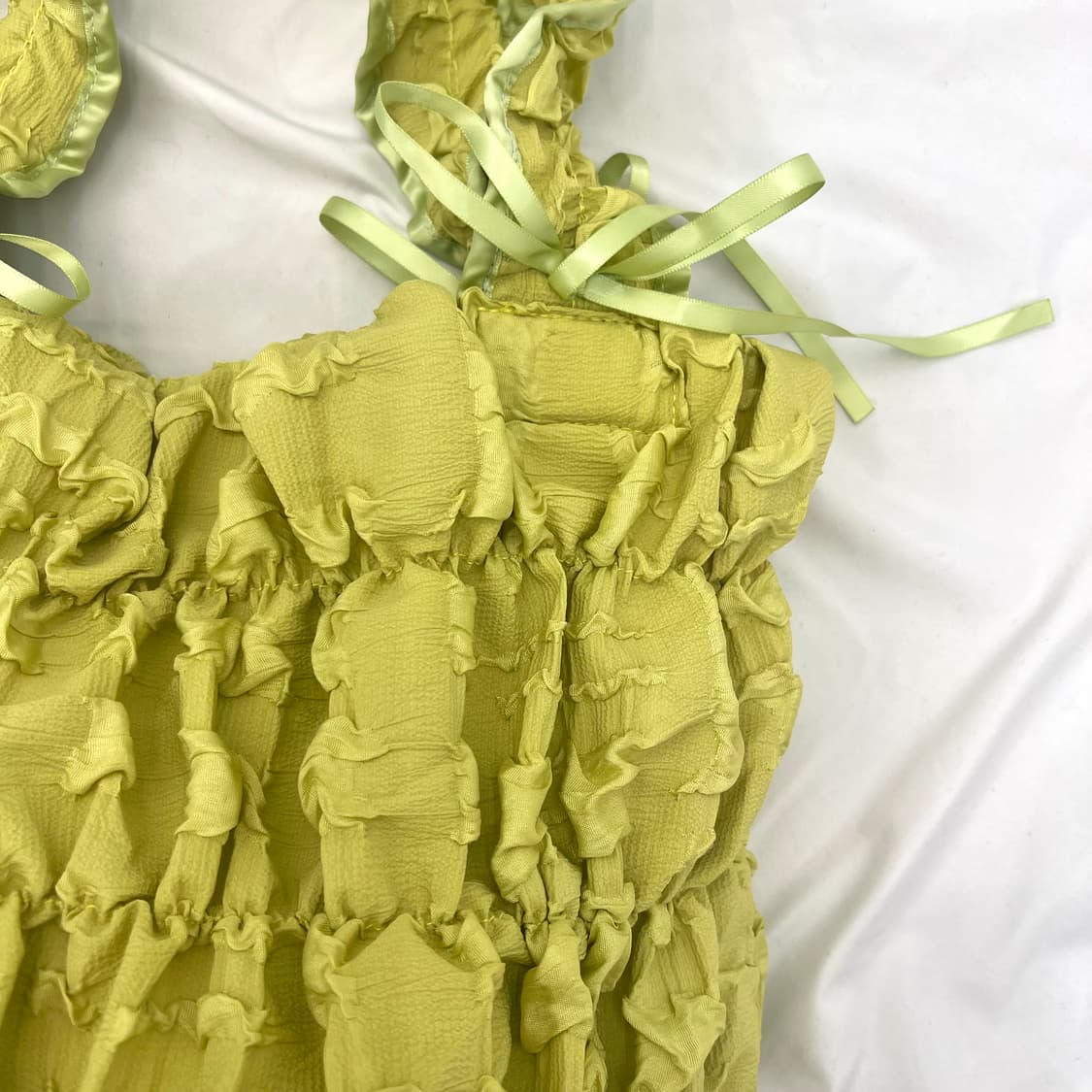 Green shirring ribbon bag 상품이미지2