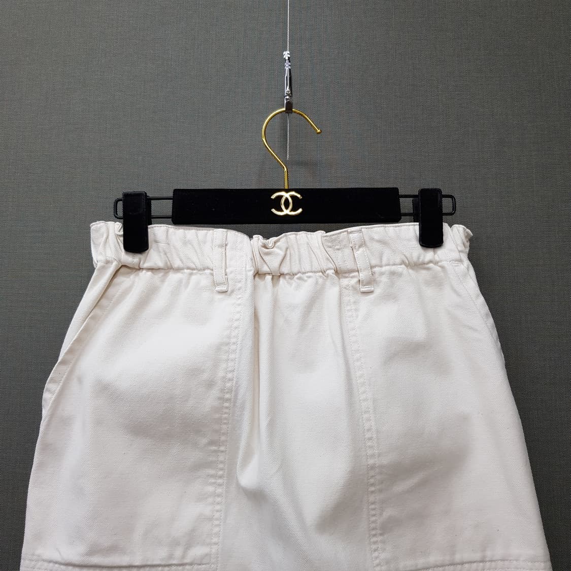 DANTON 단톤 코튼 100% 화이트 포켓 H라인 롱스커트 36사이즈 상품이미지2