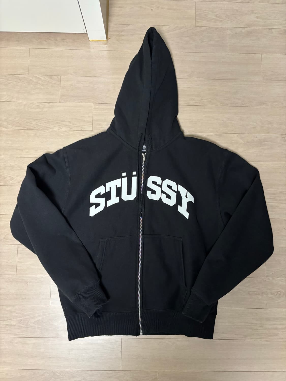 [M] 스투시 블록 스포츠 후드집업 블랙 상품이미지2
