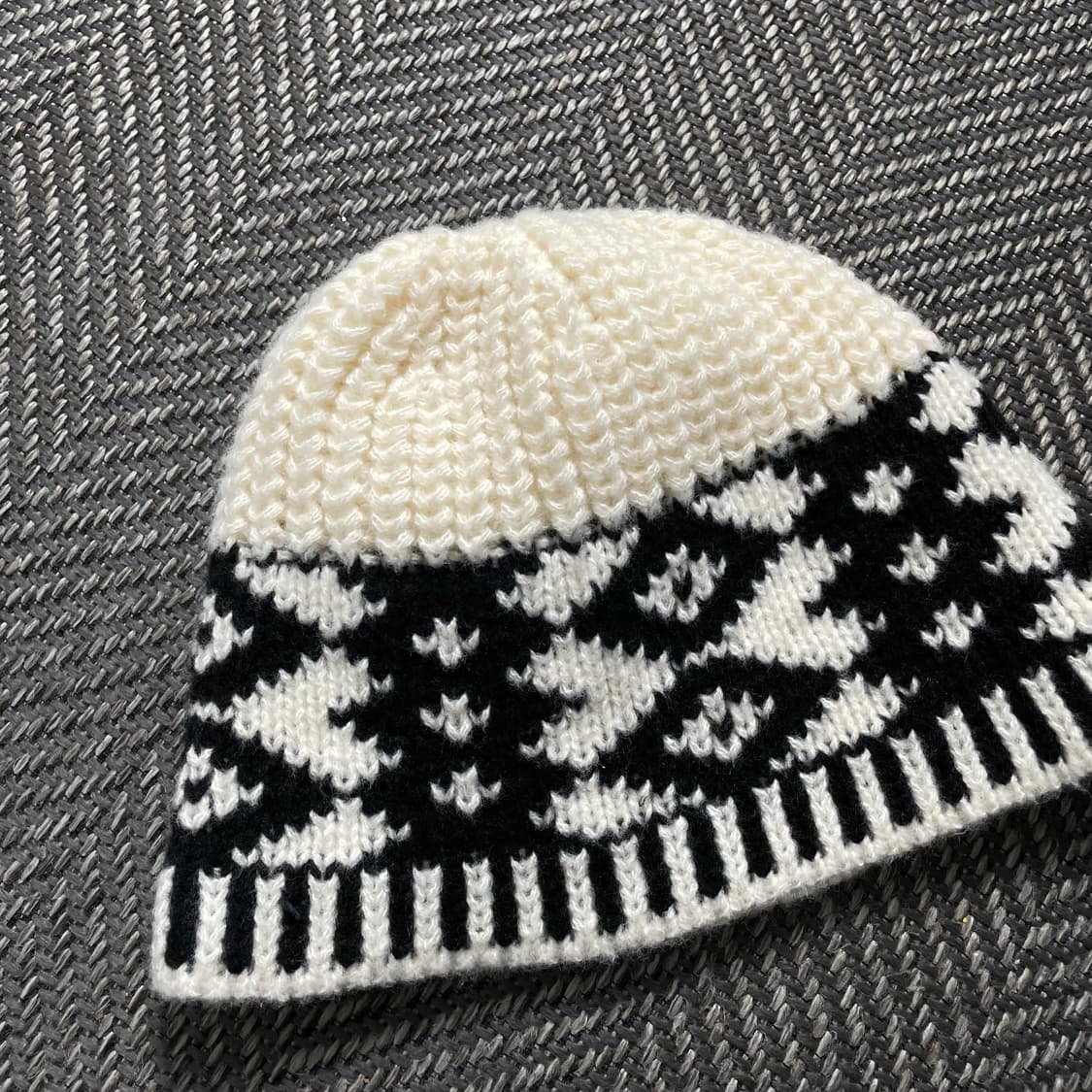 빈티지 노르딕 패던 니트 비니 y 4577 상품이미지4