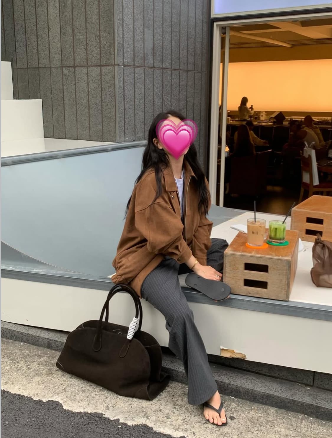 (택O) (새상품) 라무어 lamour 모넷 스웨이드 블루종 (브라운) 상품이미지1