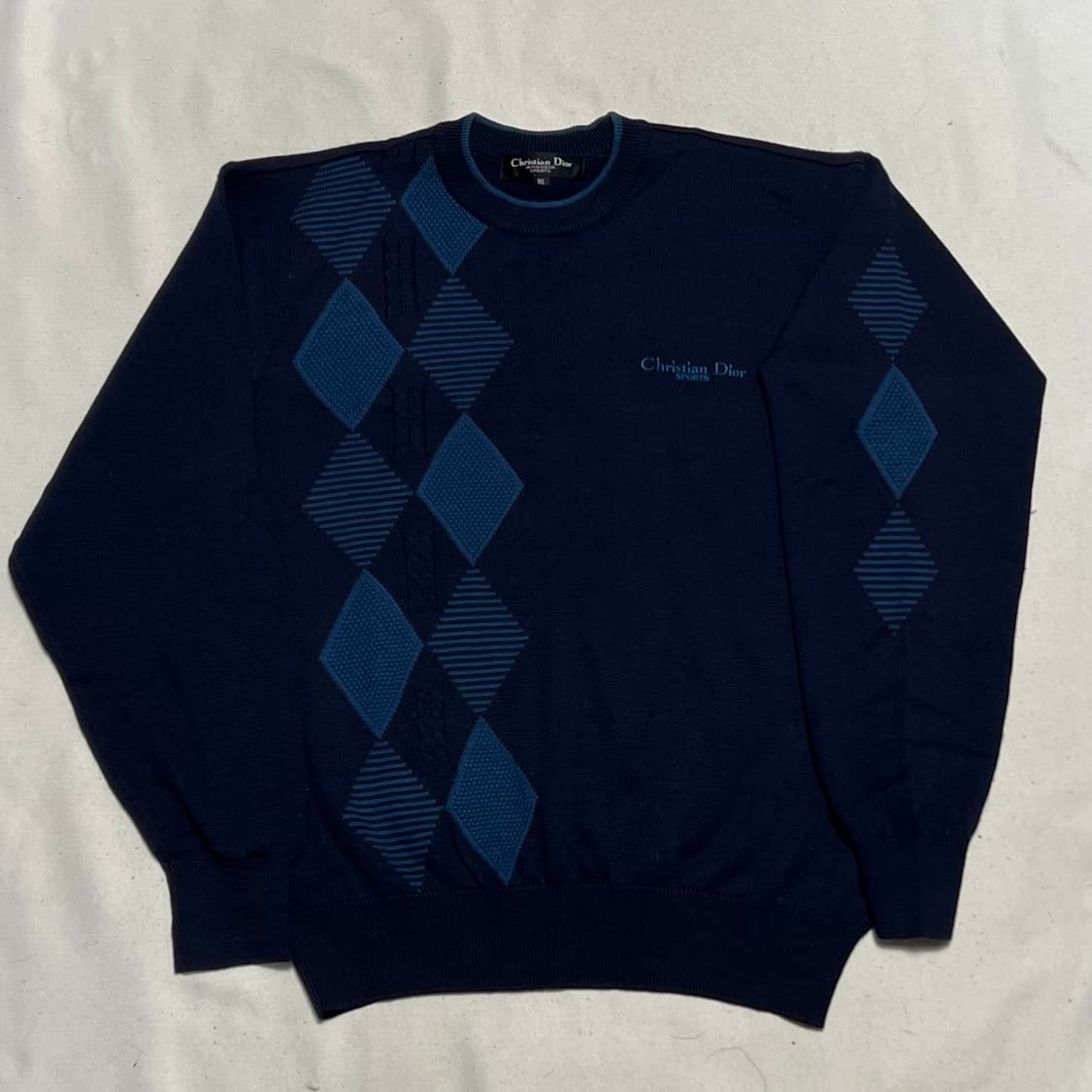 95 크리스찬 디올 아가일 패턴 네이비 울 니트 상품이미지2
