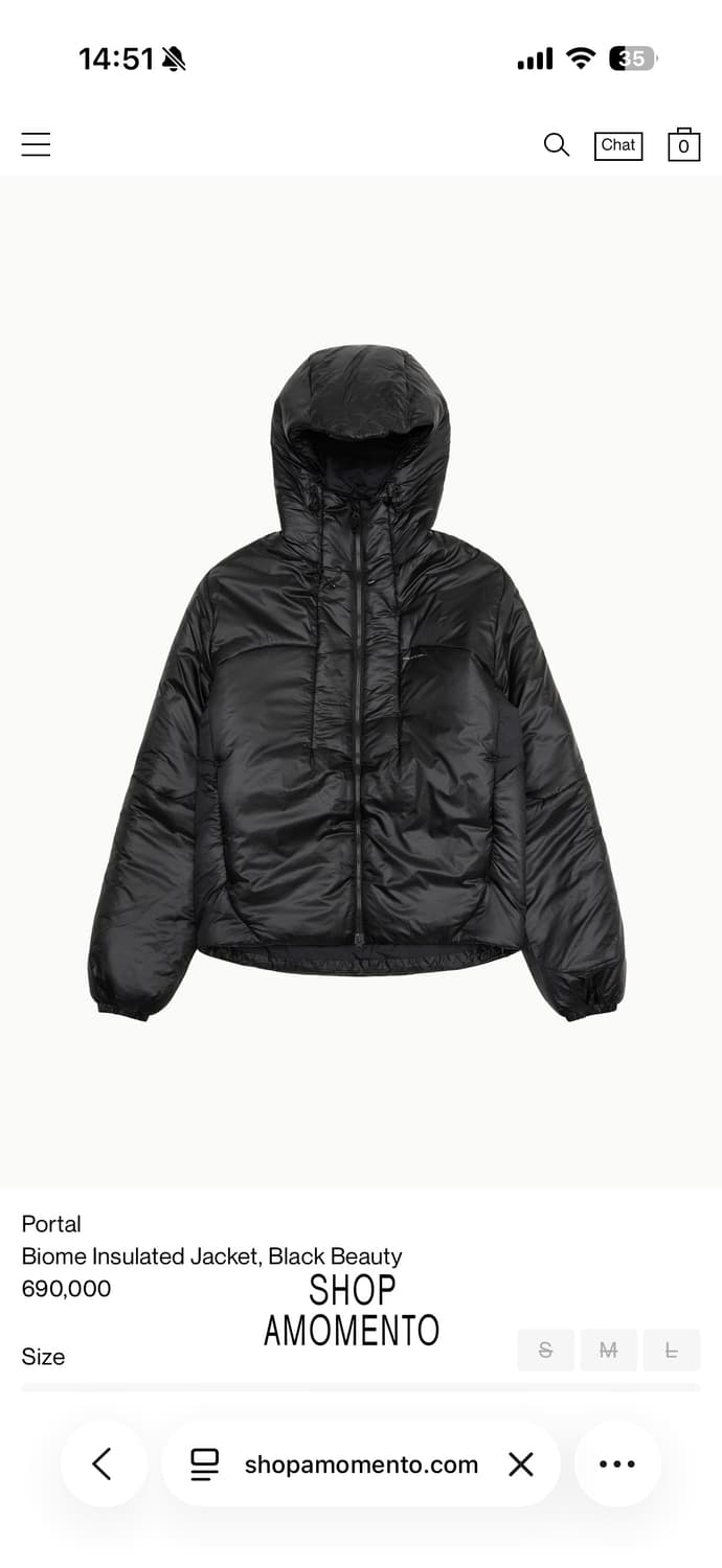 포탈 바이옴 인슐레이티드 자켓 블랙 M사이즈 상품이미지1