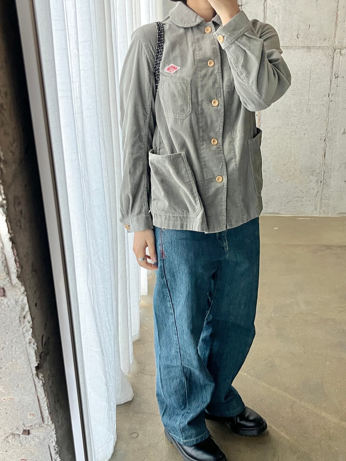 Danton 단톤 코듀로이 셔츠 자켓 세이지그린 상품이미지2