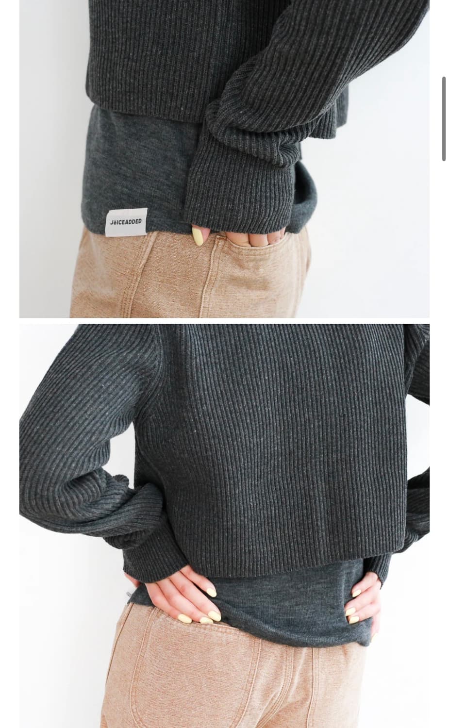 오라리 울1 니트 집업 자켓 그레이 여성  상품이미지1