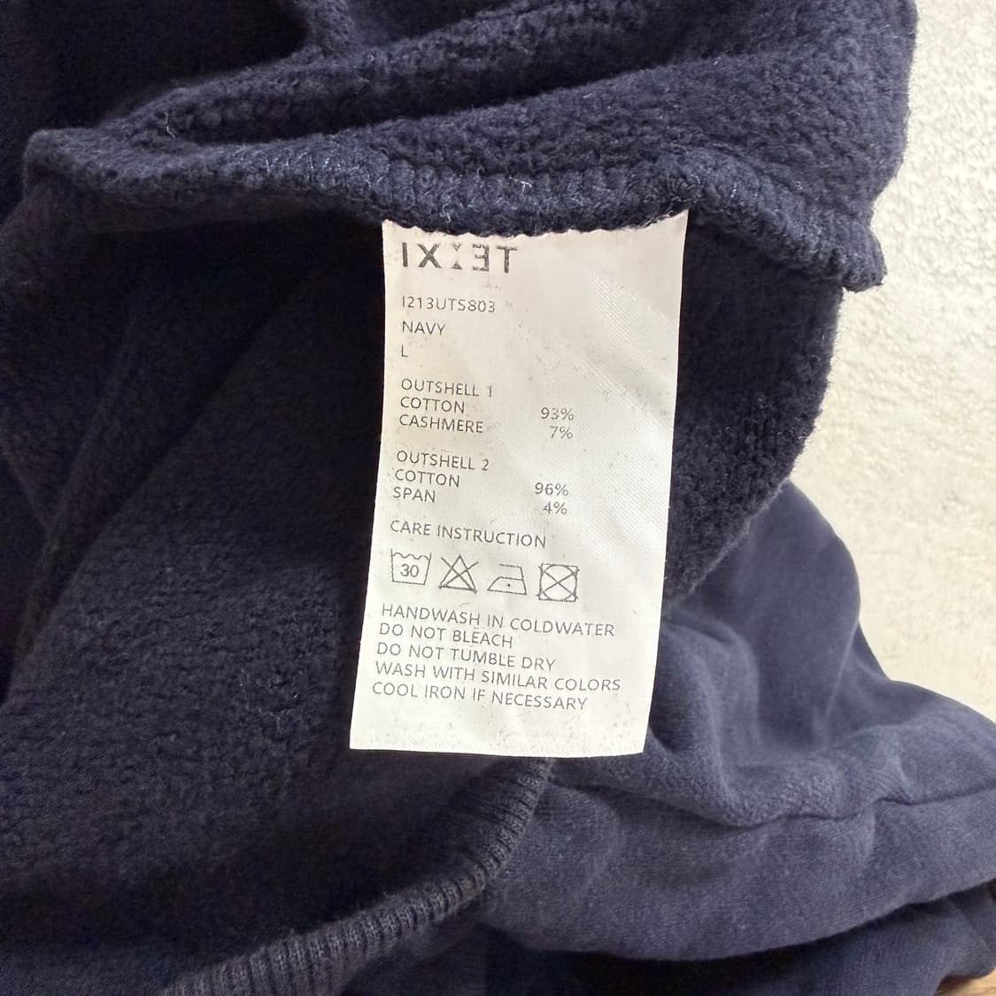 아이젯 캐시미어 네이비 후드티 L사이즈 상품이미지5