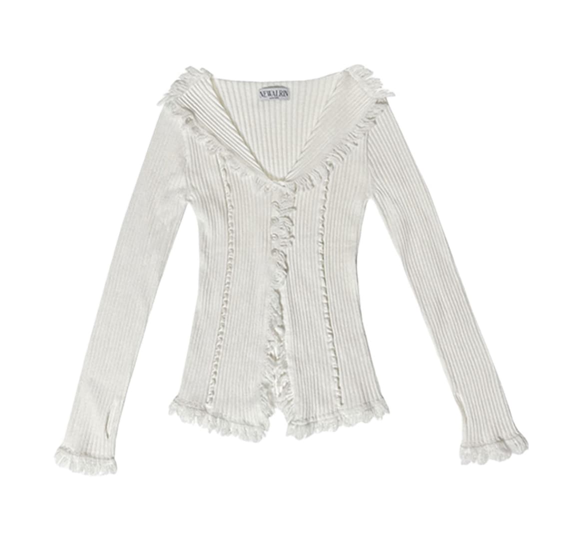 뉴얼린 보헤미안 태슬 니트 가디건 아이보리  상품이미지1