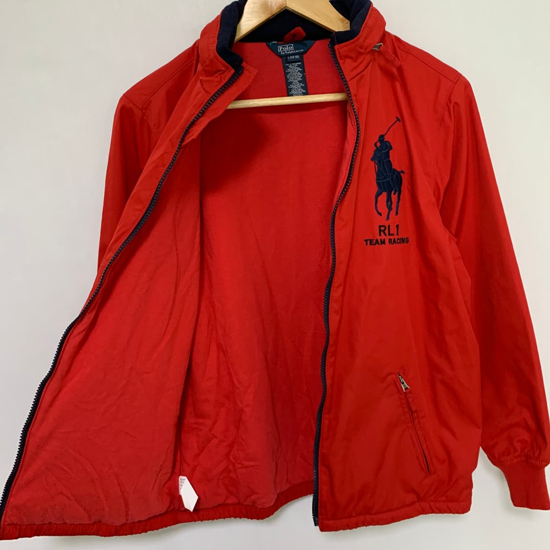 폴로 랄프로렌 RL1 레이싱 바람막이 레드 키즈 L 빈티지 여성 상품이미지5