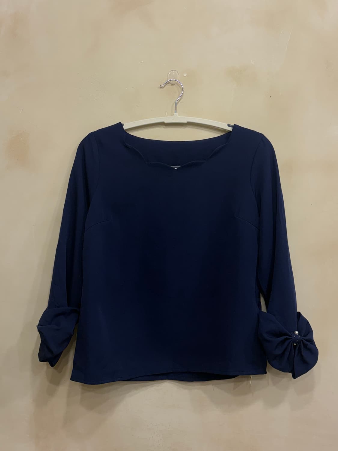 일본빈티지 리본 블라우스 긴팔티 상품이미지1