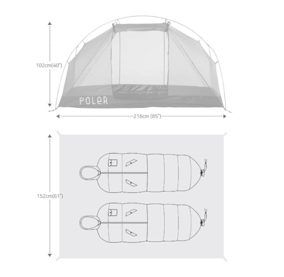 폴러스터프 투맨 블랙홀 텐트 2인 미개봉 상품이미지6